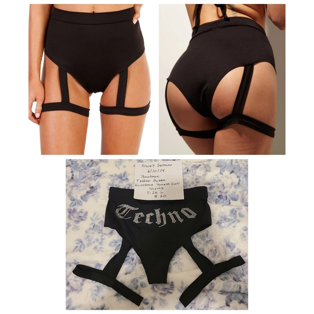 Bling harness booty shorts